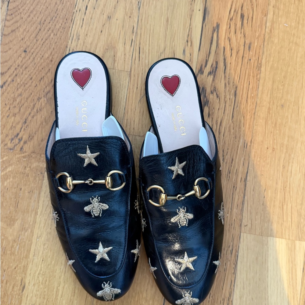 Gucci Black Star Embellished Mules